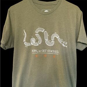“JOIN OR GET STACKED” Men’s Tee by Zero Foxtrot Size Medium Great condition